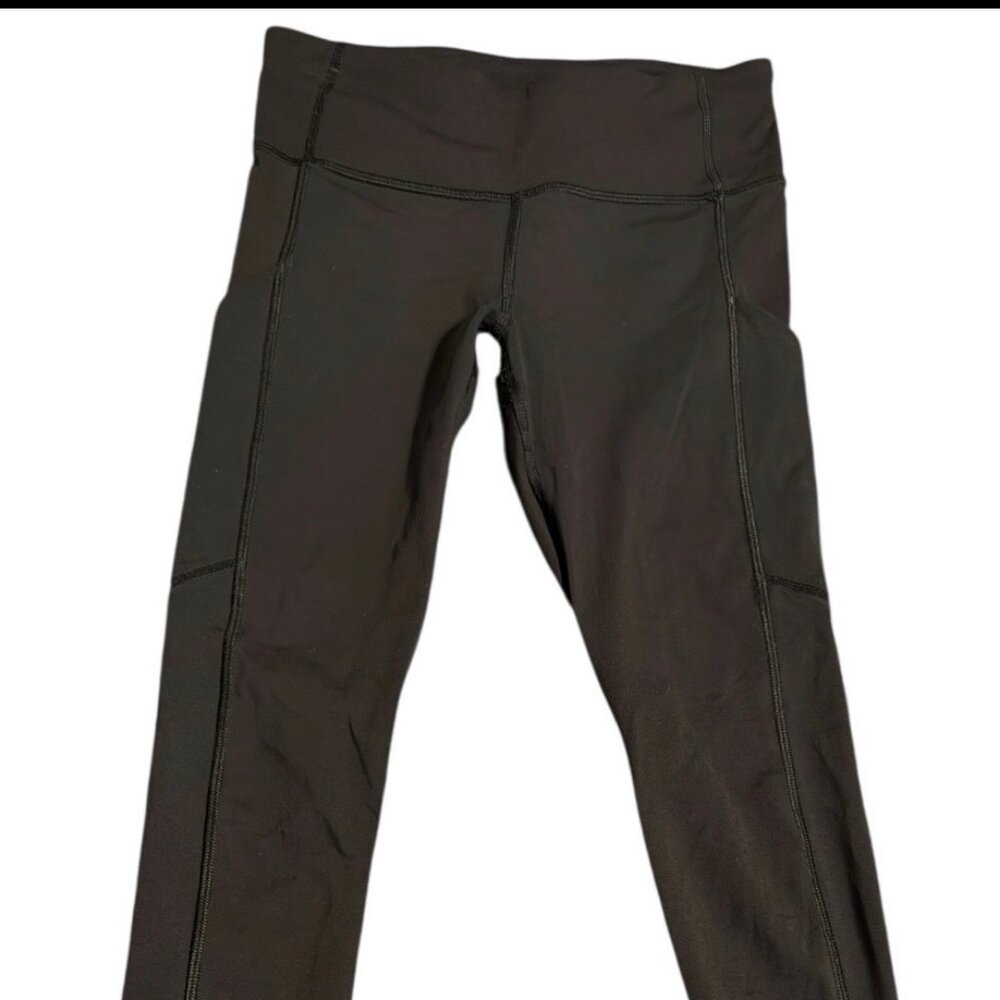 Lululemon Invigorate High Rise Tight Leggings 26‎ inches Black Side Pockets Sz 4